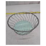 Decorative Wire Basket with Weaved Insert