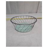 Decorative Wire Basket with Weaved Insert