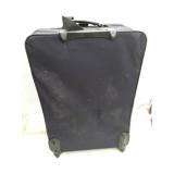 Joe Boxer Navy Blue Rolling Suitcase with Grey Trim