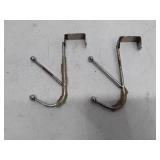 Chrome Double Hook Wall Hangers - Set of 2