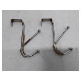 Chrome Double Hook Wall Hangers - Set of 2