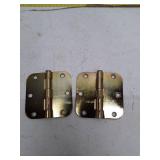Brass-Plated Door Hinges 3.5-inch 5/8-inch Radius