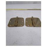Brass-Plated Door Hinges 3.5-inch 5/8-inch Radius