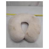 Memory Foam Neck Support Pillow - White Plush