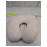 Memory Foam Neck Support Pillow - White Plush