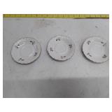 Winterling Bavaria German China Saucers with Rose Pattern and Gold Trim