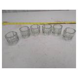 Set of 6 Octagonal Clear Glass Votive Candle Holders