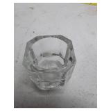 Set of 6 Octagonal Clear Glass Votive Candle Holders