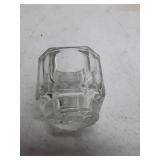 Set of 6 Octagonal Clear Glass Votive Candle Holders