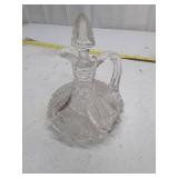 Cut Glass Cruet Decanter with Stopper - Pressed Glass Pattern