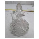 Cut Glass Cruet Decanter with Stopper - Pressed Glass Pattern
