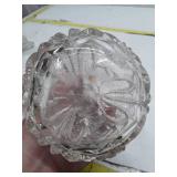 Cut Glass Cruet Decanter with Stopper - Pressed Glass Pattern