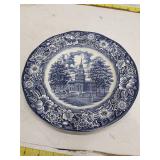 Liberty Blue Independence Hall Staffordshire Plate Made in England