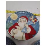 Christmas Decorative Plates with Santa Design - Set of 3