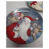 Christmas Decorative Plates with Santa Design - Set of 3