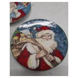 Christmas Decorative Plates with Santa Design - Set of 3