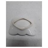 Porcelain Decorative Dish with Butterfly Motif and Rose Design