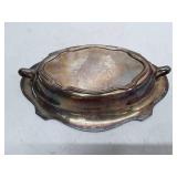 Silver Plated Scalloped Edge Serving Dish with Handles