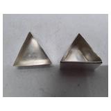 Triangular Silver Metal Box with Spherical Knob