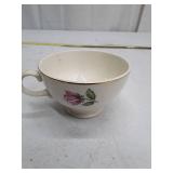 Porcelain Teacup with Pink Rose Design and Gold Trim