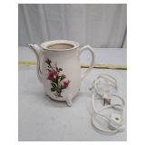 Electric Ceramic Teapot with Rose Floral Design