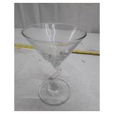 Clear Glass Martini Glass with Twisted Stem