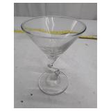 Clear Glass Martini Glass with Twisted Stem