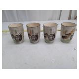 Set of 4 Hand-Painted Ceramic Wine Tumblers with Chianti Bottle Design