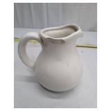Damaged, White Ceramic Pitcher H2 #377
