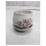 Chinese Porcelain Floral Planter with Saucer