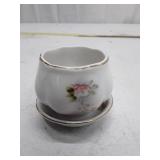 Chinese Porcelain Floral Planter with Saucer