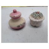 Decorative Ceramic Trinket Boxes - Pink Floral and White Floral Design