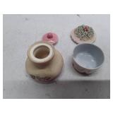 Decorative Ceramic Trinket Boxes - Pink Floral and White Floral Design