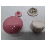 Decorative Ceramic Trinket Boxes - Pink Floral and White Floral Design