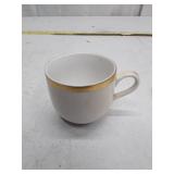 10 Strawberry Street White Porcelain Coffee Cup with Gold Trim