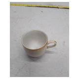 10 Strawberry Street White Porcelain Coffee Cup with Gold Trim