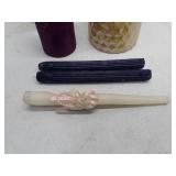 Decorative Candle Collection with Holders, some broken, see pictures