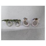 Porcelain Angel Figurine Napkin Rings with Hibiscus Flowers