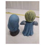 Decorative Religious Figurines - Blue Robed Angel and Madonna Set