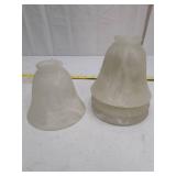 Frosted Glass Bell Shaped Light Shades - Set of 4