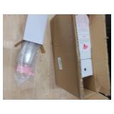 5 Pack 10 Oz Plastic Snow Globe Tumbler for Kids with Pre-Drilled Hole and Plug, Leak Proof Double Wall Snow Globe Sports Water Bottles with Portable Handle for Glitter DIY Gift, Mixed Color