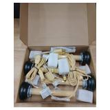 Konictom 7 Inch Electric Window Candle Lamp with Black Plum Iron Base, Electric Country Candle Lamp with 7W C26 Clear Bulb, Plug in Electric Candle Ready to Turn OnOff, IvoryCream- Set of 4