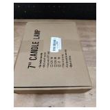 Konictom 7 Inch Electric Window Candle Lamp with Black Plum Iron Base, Electric Country Candle Lamp with 7W C26 Clear Bulb, Plug in Electric Candle Ready to Turn OnOff, IvoryCream- Set of 4