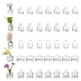 Glasseam Mini Bud Vases in Bulk 40: Clear Small Flower Vases for Centerpieces Cute Tiny Glass Vase for Flowers Modern Decorative Wedding Table Centerpiece for Dining Room Decor