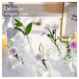 Glasseam Mini Bud Vases in Bulk 40: Clear Small Flower Vases for Centerpieces Cute Tiny Glass Vase for Flowers Modern Decorative Wedding Table Centerpiece for Dining Room Decor