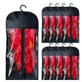 POOTUIPAT 8PCS Hair Extension Holder and Wig Storage Bags with Hanger  Dust-Proof Organizer for Multiple Wigs for Hair Extensions, Wigs and Accessories(Black)