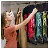 POOTUIPAT 8PCS Hair Extension Holder and Wig Storage Bags with Hanger  Dust-Proof Organizer for Multiple Wigs for Hair Extensions, Wigs and Accessories(Black)