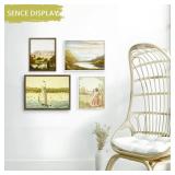 Abtgt 11x14 Canvas Floating Frame with 0.9\ Deep, Brown Floater Frame for Canvas Paintings with Adhesive, Vertical or Horizontal Wall Art frame for Prints Oil Painting Diamond Decor, 1 Pack.in