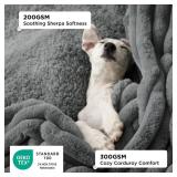 Bedsure Waterproof Dog Blankets for Large Dogs - Soft Puppy Cat Blanket Corduroy Fleece for Couch Protector Washable, Cozy Calming Reversible Furniture Protection for Pet,40\x50\in, Warm Greyin