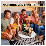 Movie Night Supplies Snack Trays with Handles Reusable Wooden Movie Gift Basket for Theater Popcorn Bucket Bowl Box Container Family Room Christmas Decor(Rustic Wood)